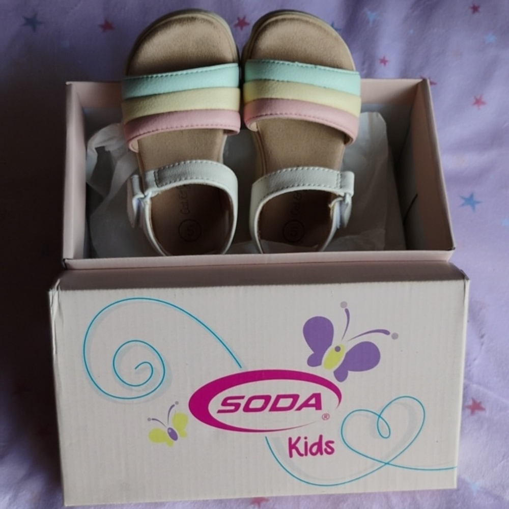 Soda Pink and Green Sandals Comfortable Summer Footwear